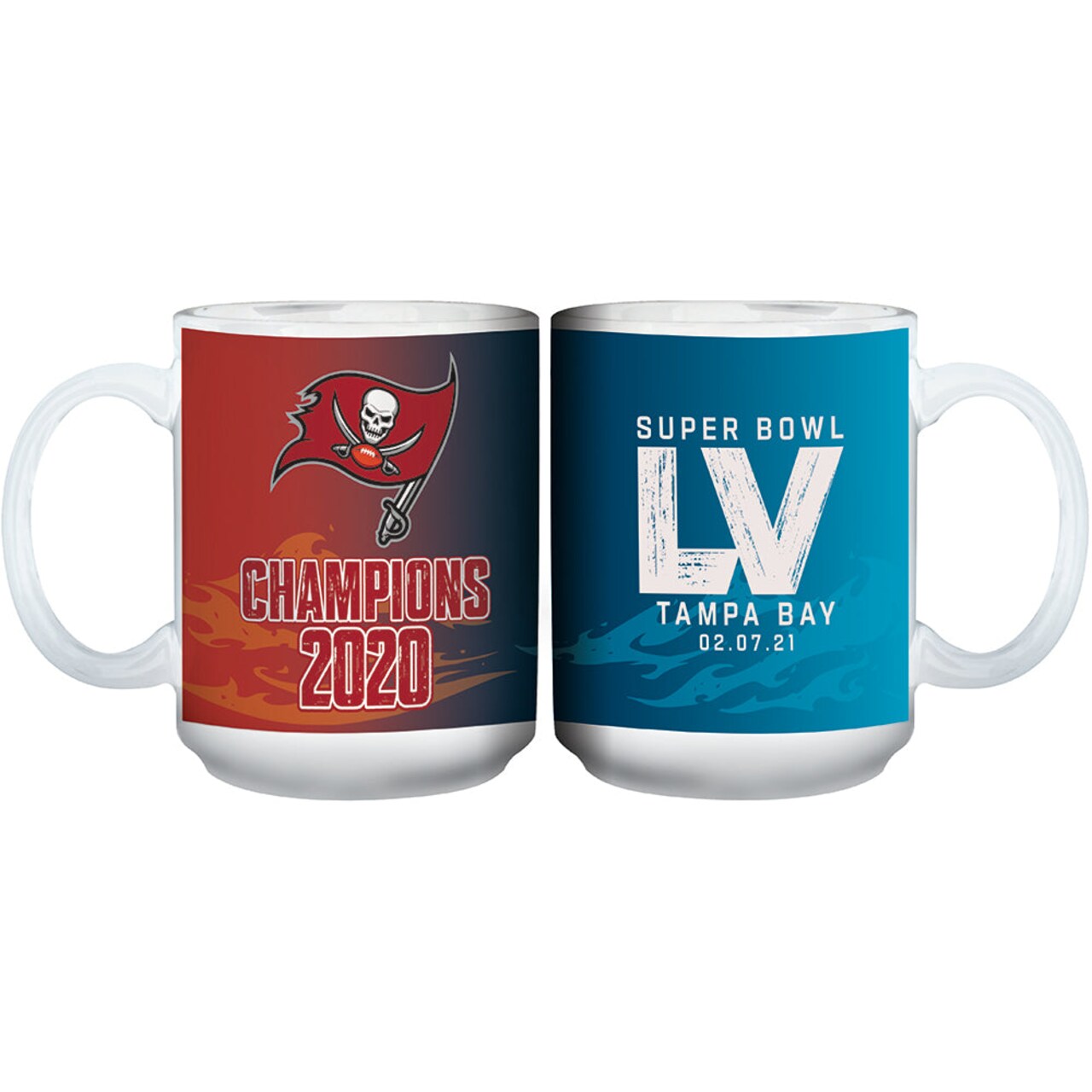 15oz Super Bowl 55 Champions White Ceramic Mug | Tampa Bay Buccaneers